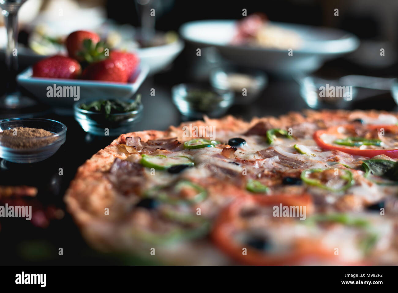 Italienische Küche, Pizza Stockfoto