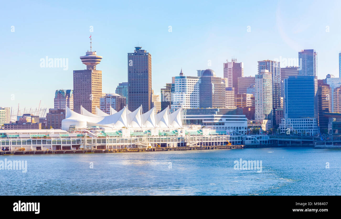 Kanada, British Columbia, Vancouver, Canada Place Convention Center und Stockfoto