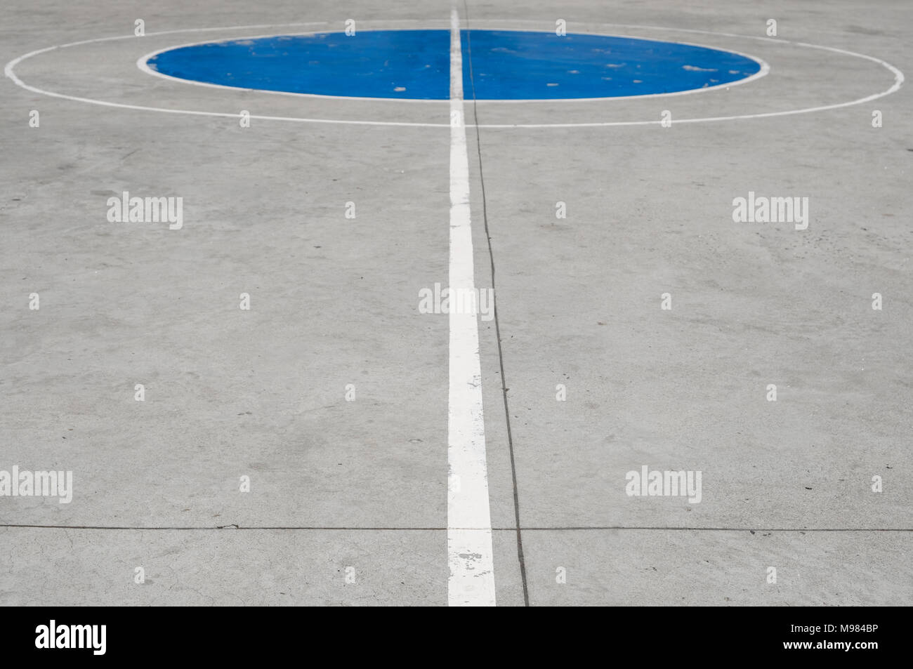 White center Linien auf konkrete street Basketball - Sport Feld closeup Stockfoto