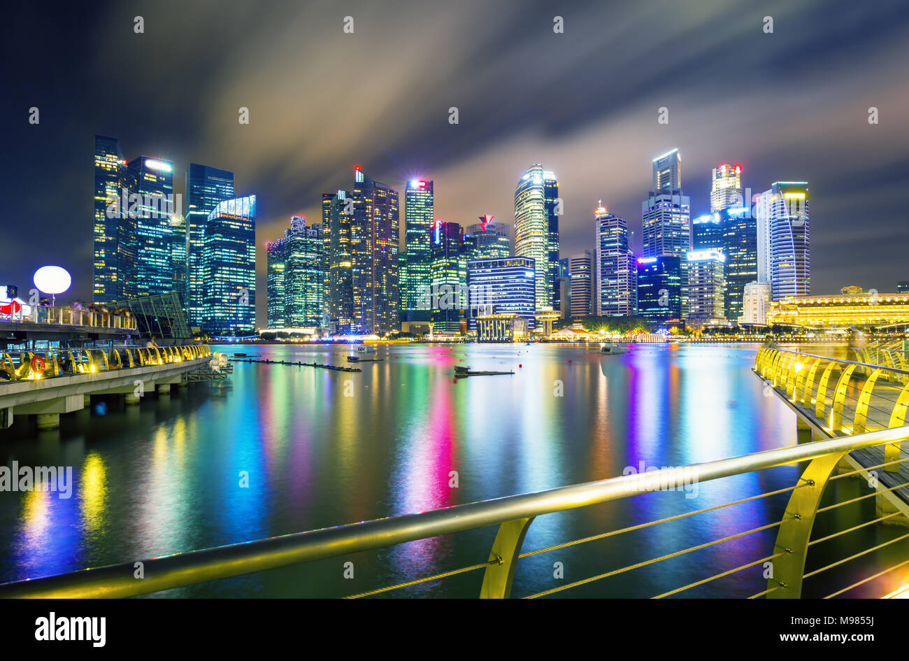 Beeindruckende Skyline von Singapur, Singapur Stockfoto