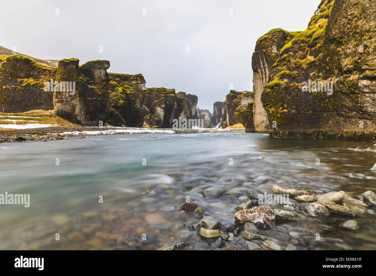 Island, Kirkjubaejarklaustur, Fjadrargljfur Canyon Stockfoto