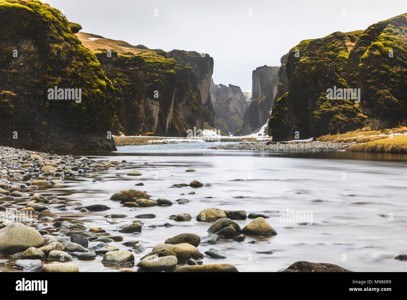 Island, Kirkjubaejarklaustur, Fjadrargljfur Canyon Stockfoto