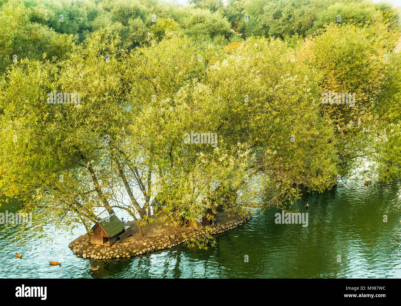 Landschaft mit der duckhouse Stockfoto