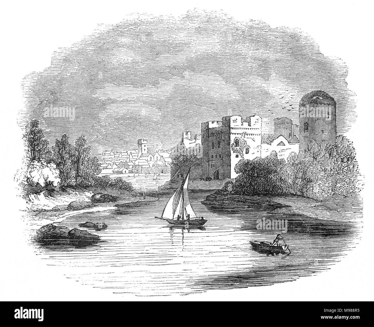 Pembroke Castle ist eine mittelalterliche Burg in Pembroke, Pembrokeshire, South Wales. Das Schloss war der ursprüngliche Familie Sitz der Grafschaft Pembroke, nachdem es im 12. Jahrhundert gebaut wurde. Später wurde die Burg von Richard gegeben Ich zu William Marshal, der zu einem der mächtigsten Männer in 12. Jahrhundert Großbritannien und umgebaut Pembroke in Stein die meisten der Struktur, die auch heute noch zu schaffen. Stockfoto Pembroke Castle ist eine mittelalterliche Burg in Pembroke, Pembrokeshire, South Wales. Das Schloss war der ursprüngliche Familie Sitz der Grafschaft Pembroke, nachdem es im 12. Jahrhundert gebaut wurde. Später wurde die Burg von Richard gegeben Ich zu William Marshal, der zu einem der mächtigsten Männer in 12. Jahrhundert Großbritannien und umgebaut Pembroke in Stein die meisten der Struktur, die auch heute noch zu schaffen. Stockfoto