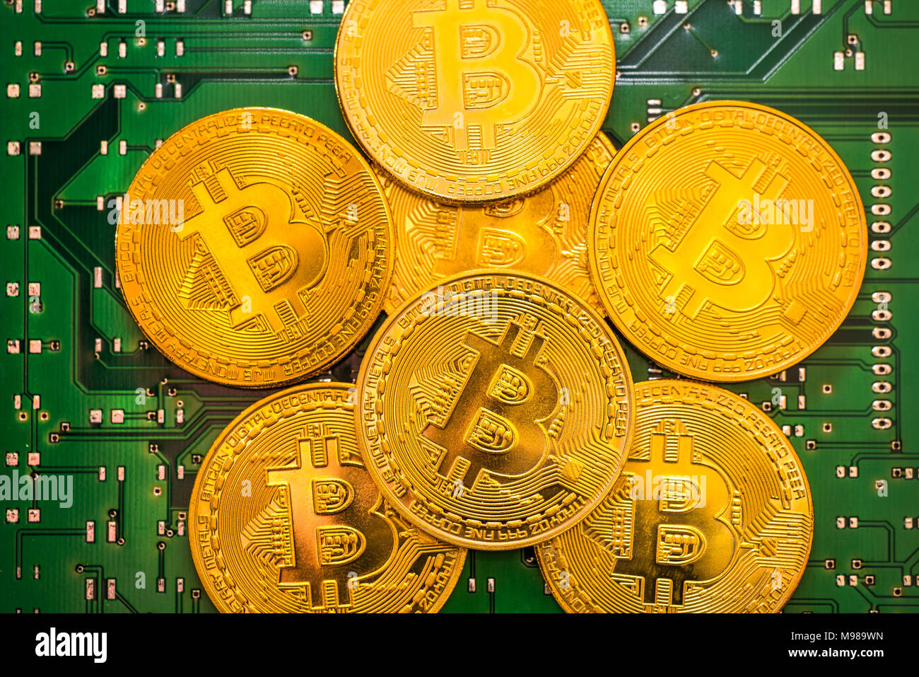Bitcoin crypto Währung des Astraleums Münzen Stockfoto