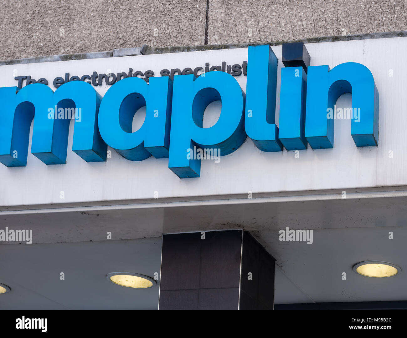 Die maplin Store in Brentwood, Essex ist nach der Firma bei der Verwaltung unterstehenden zu schließen. Es ist eine Schließung Verkauf. Stockfoto