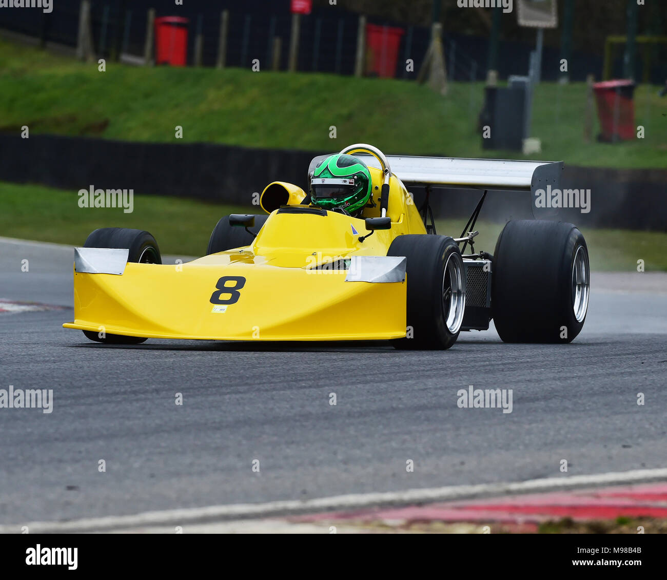 Martin Stretton, März 742, FIA-Meister, Meister der FIA Historic Formula One, F2, Formel 2, Test Tag, Brands Hatch, Donnerstag, 22 März 2018, Kent, Engl Stockfoto