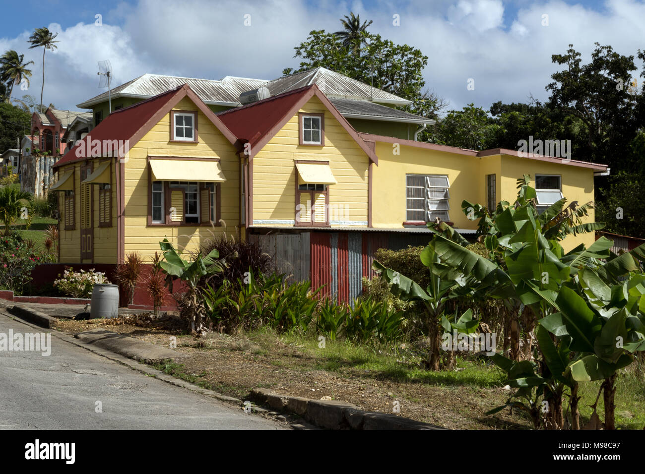Eine erweiterte Chattel House von Sugar Hill auf Barbados Stockfoto