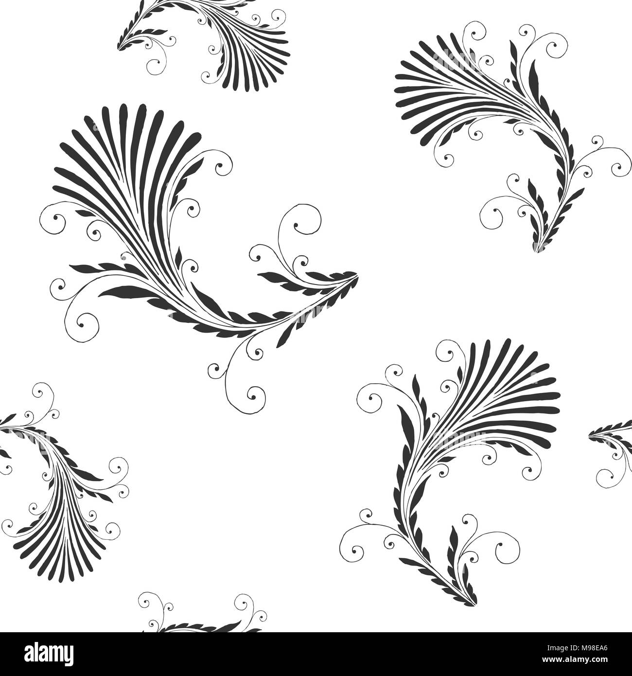 Florale nahtlose Muster. Pflanzen Textur für Gewebe, die Umhüllung, die Tapeten und Papier. Dekorative drucken. Stock Vektor