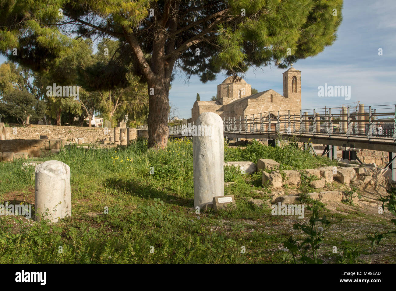 St. Paul's Säule Kato Pafos, mediterranen religiöse heilige Stätte in Paphos, Zypern, Europa Stockfoto