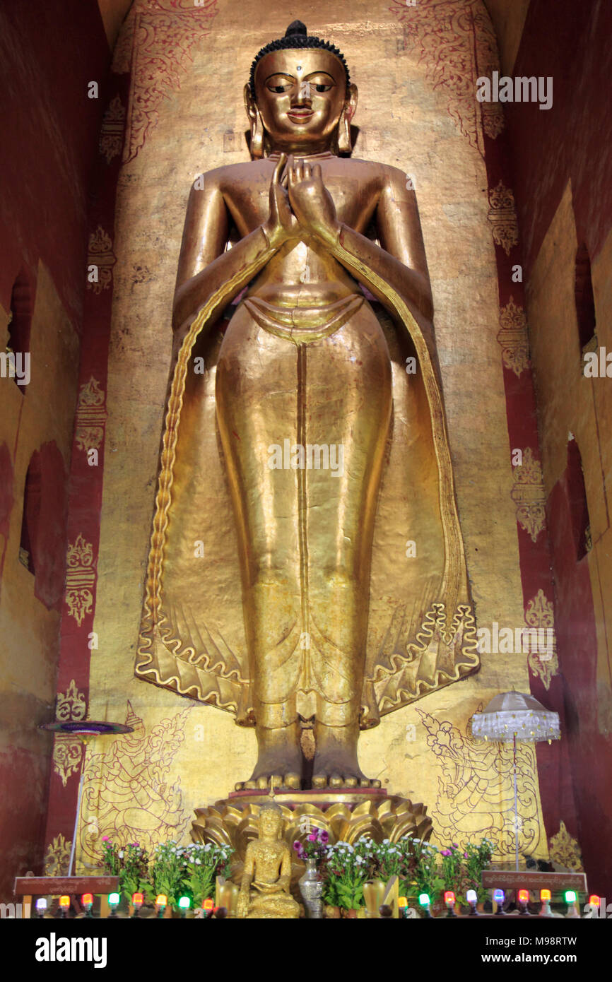 Myanmar, Birma, Bagan, Ananda Tempel, Buddha, Stockfoto