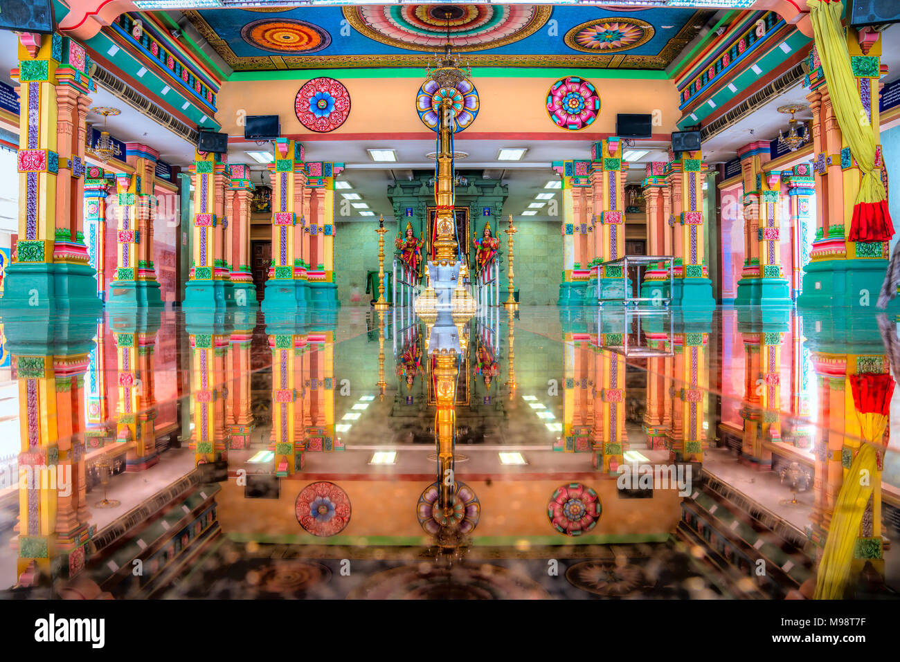 Sri Maha Mariamman Tempel Dhevasthanam, Hindu Tempel in Chinatown. Kuala Lumpur, Malaysia. Stockfoto