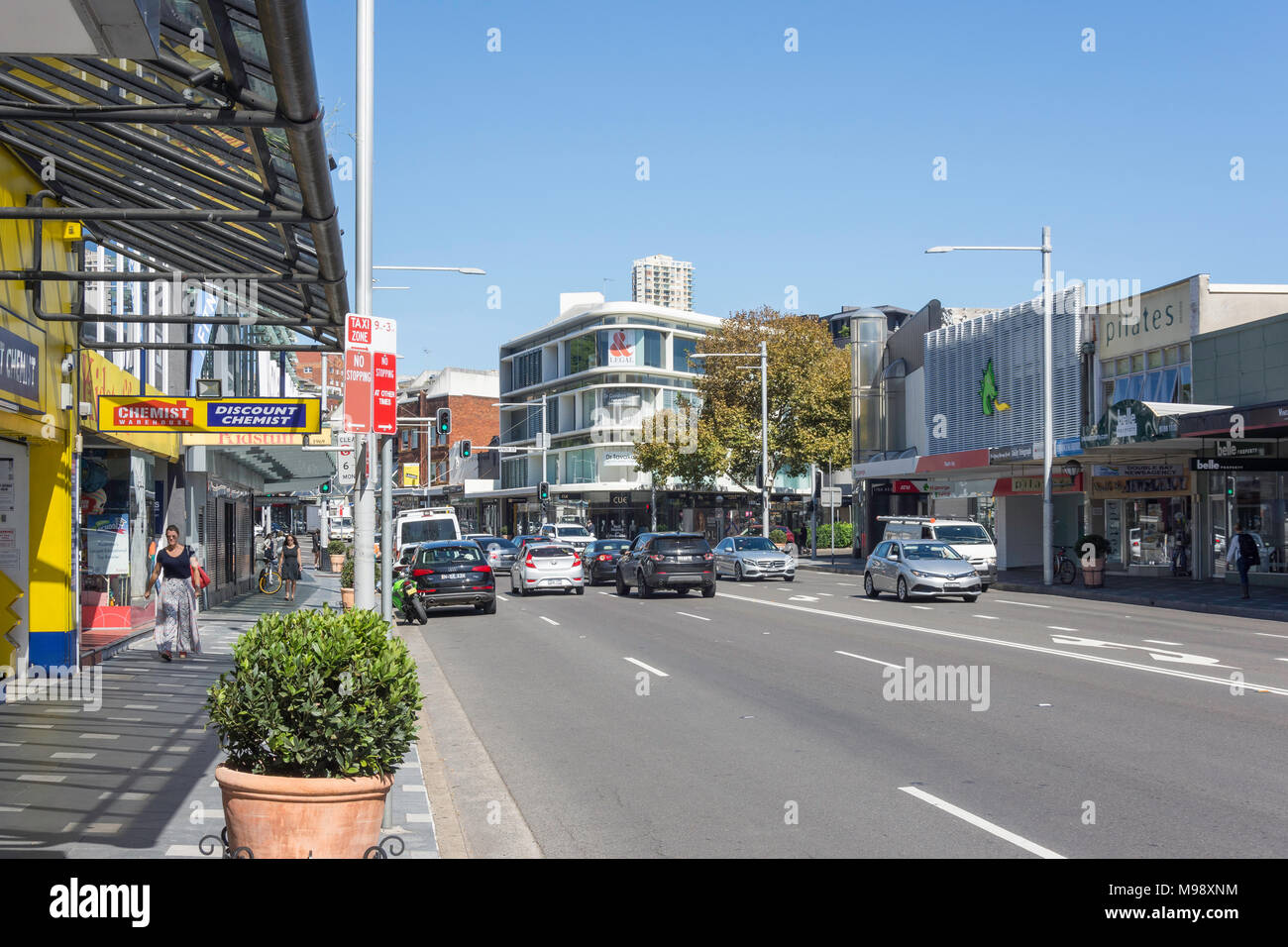 New South Head Road, Double Bay, Sydney, New South Wales, Australien Stockfoto