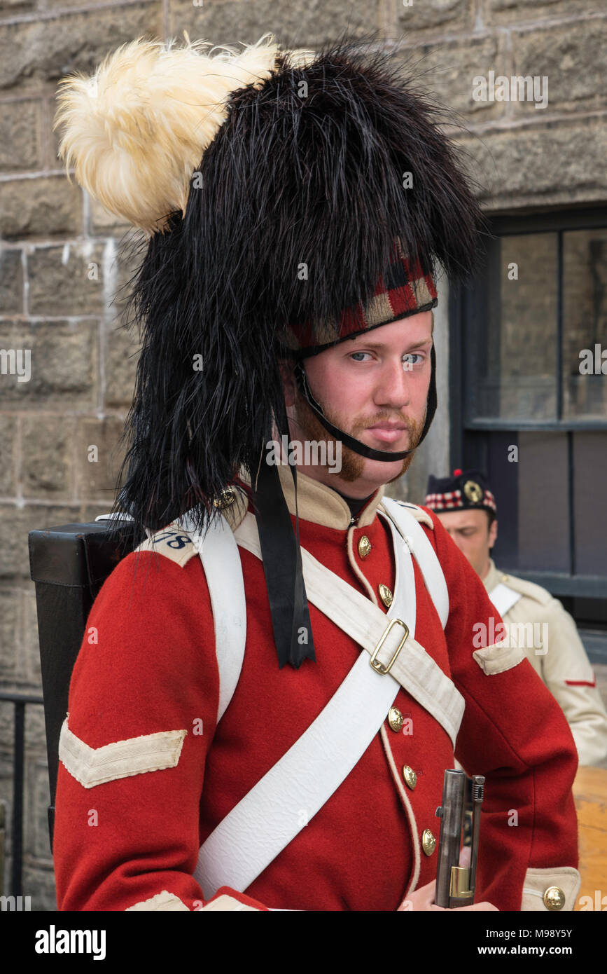 HALIFAX, Nova Scotia, Kanada - ca. September 2016 - 78th Highlander Guard in der Zitadelle National Historic Site. Stockfoto