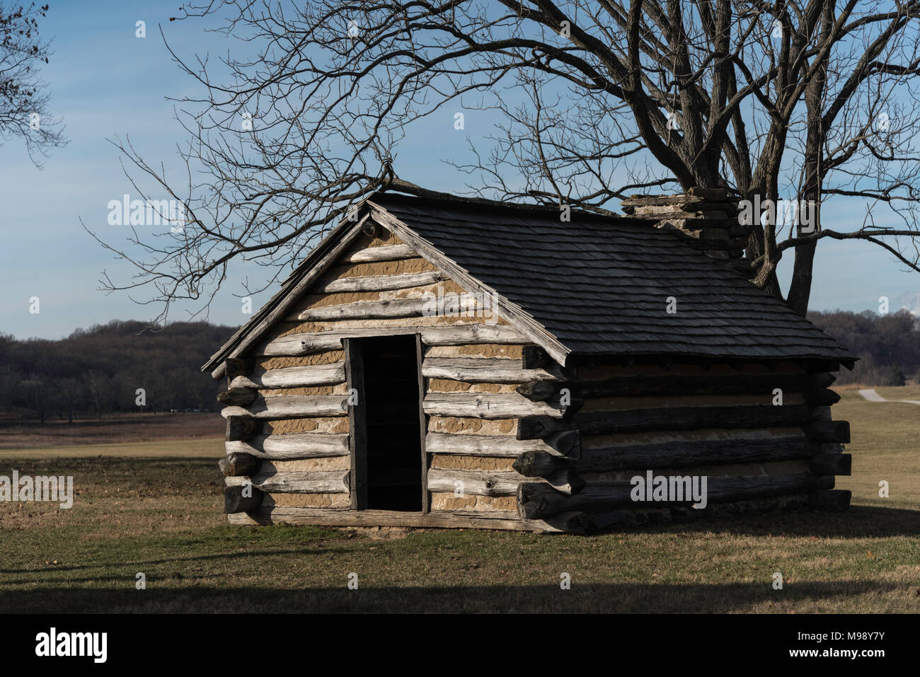 Blockhaus am Valley Forge National Historical Park in Pennsylvania Stockfoto