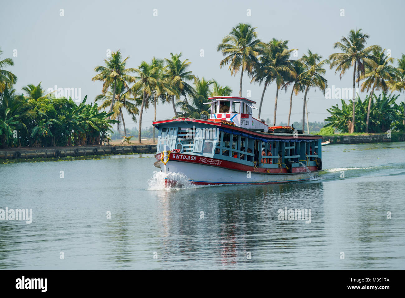 Transport zu Wasser Aisia Indien Kerala Stockfoto