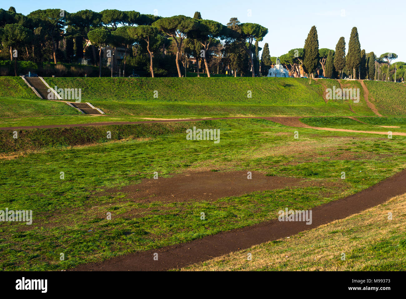 Circus Maximus ist ein antikes römisches Streitwagenrennen Stadion und Masse Veranstaltungsort in Rom, Italien. Stockfoto