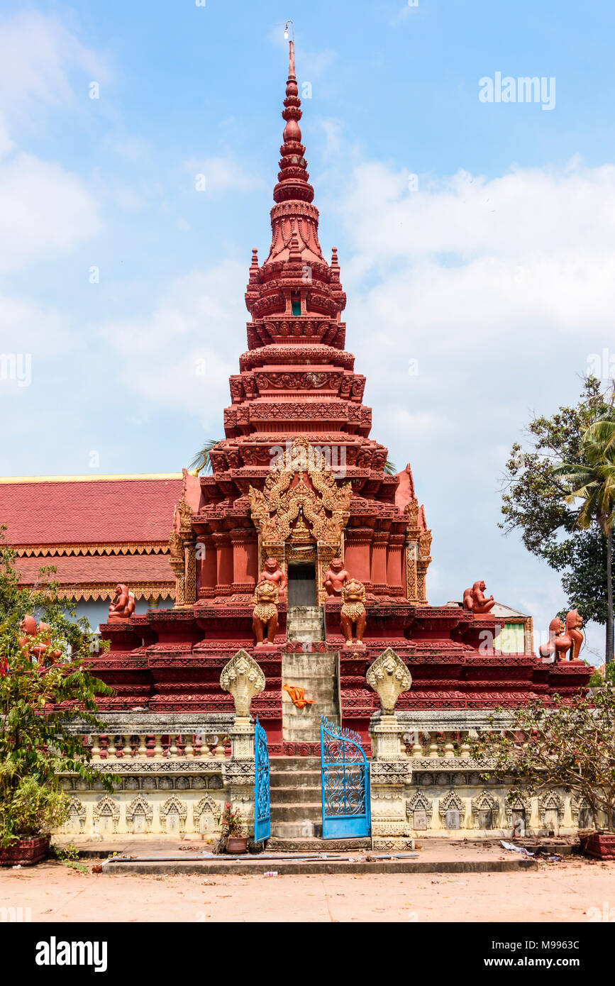 Buddhistische Tempel in einem ländlichen Gebiet von Kambodscha Stockfoto