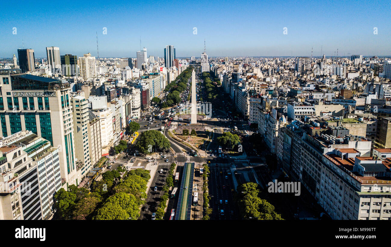 Obelisco de Buenos Aires oder der Obelisk von Buenos Aires, Buenos Aires, Argentinien Stockfoto