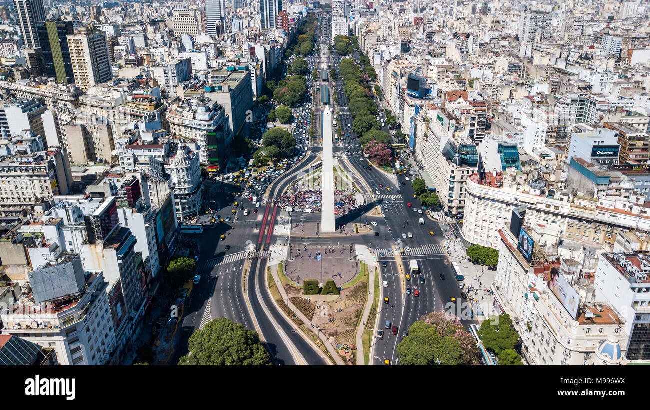 Obelisco de Buenos Aires oder der Obelisk von Buenos Aires, Buenos Aires, Argentinien Stockfoto