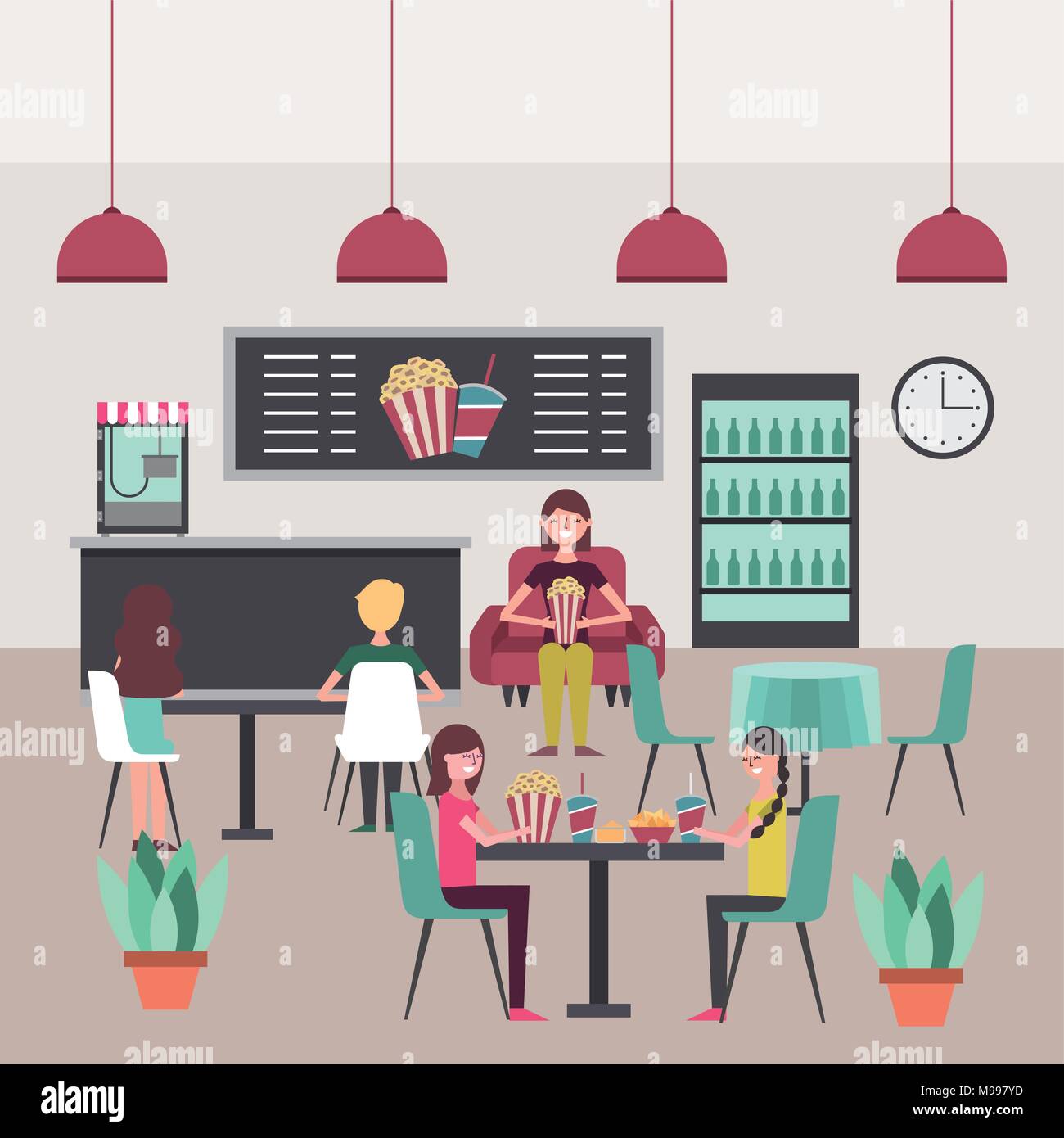 Leute Kino Theater Stock Vektor
