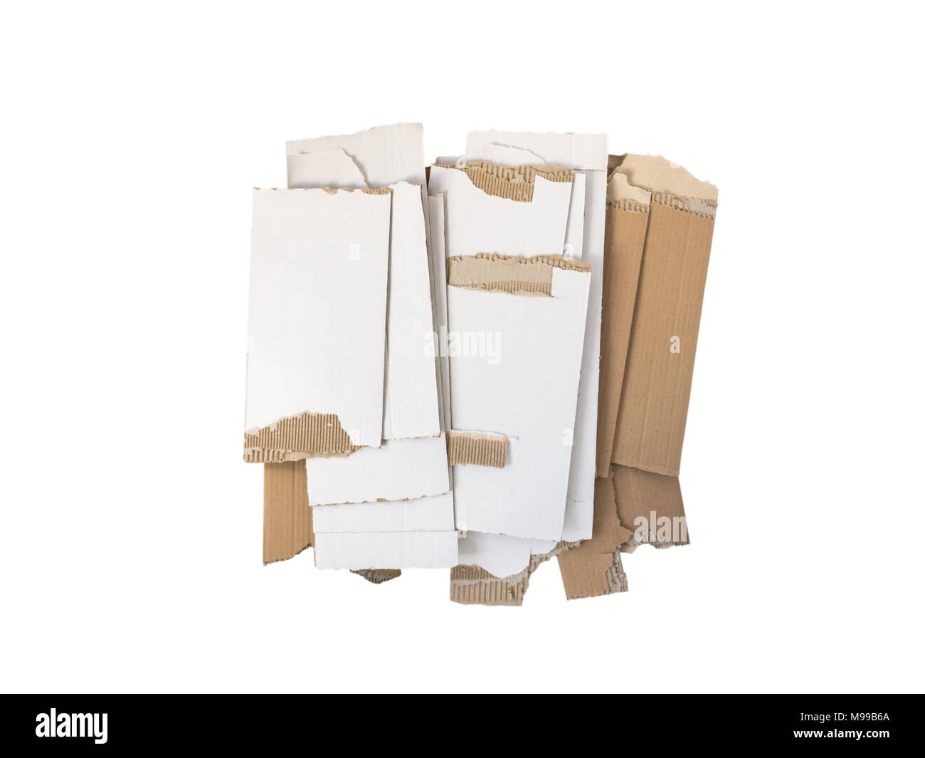 Separate Garbage Collection. Karton Abfall isoliert auf Weiss. Altpapier-Heap. Stockfoto