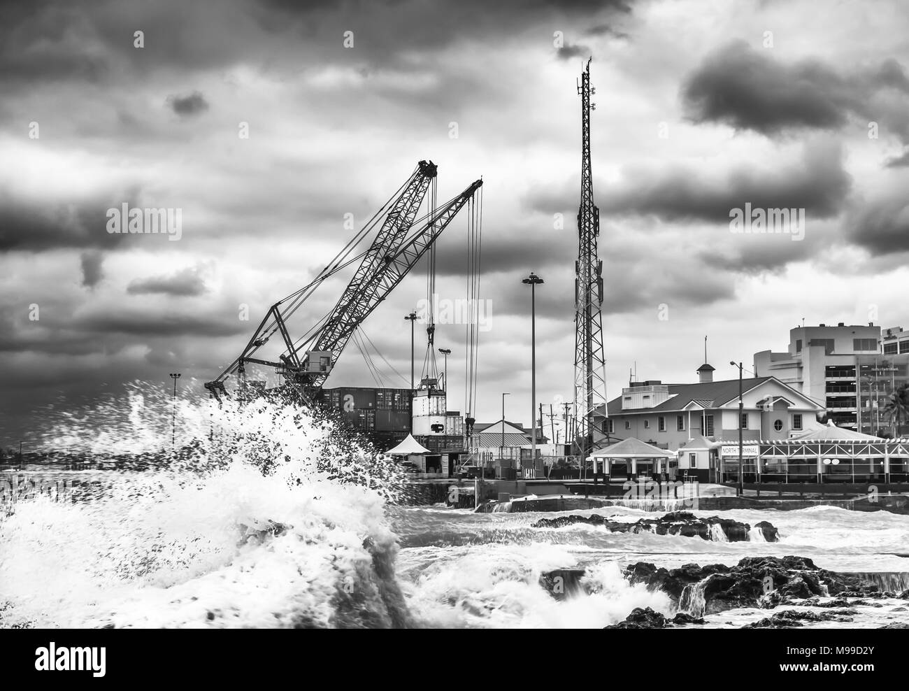 Sturm über dem karibischen Meer von George Town Port Terminal Nord, Grand Cayman Stockfoto