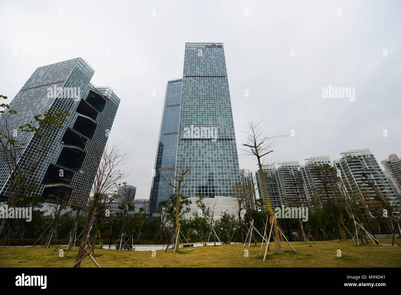 Moderne Wolkenkratzer und Gebäude in Shenzhen Software industrielle Basis. Stockfoto