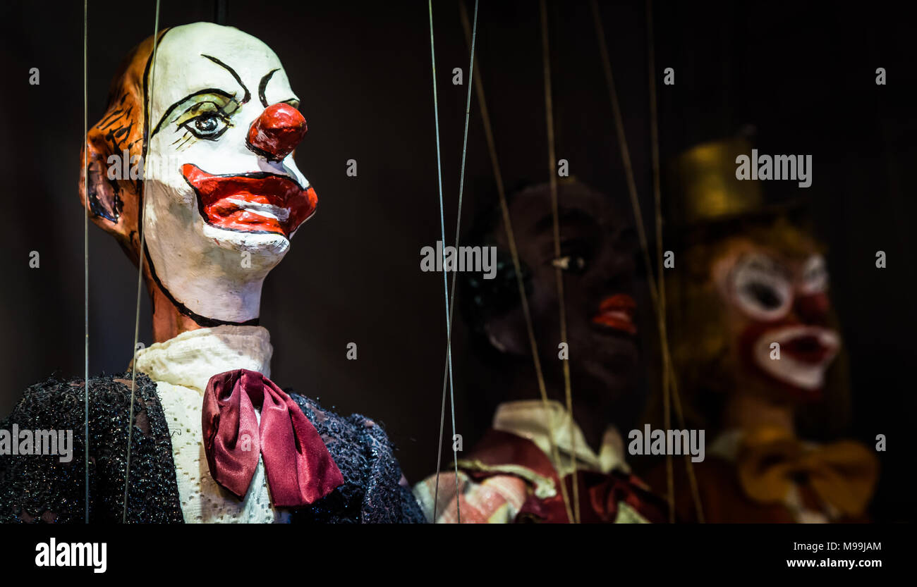 Original Pupo Siciliano (sizilianische Marionetten, Italien). Die sizilianische Marionetten Theater ist UNESCO-Weltkulturerbe. Stockfoto