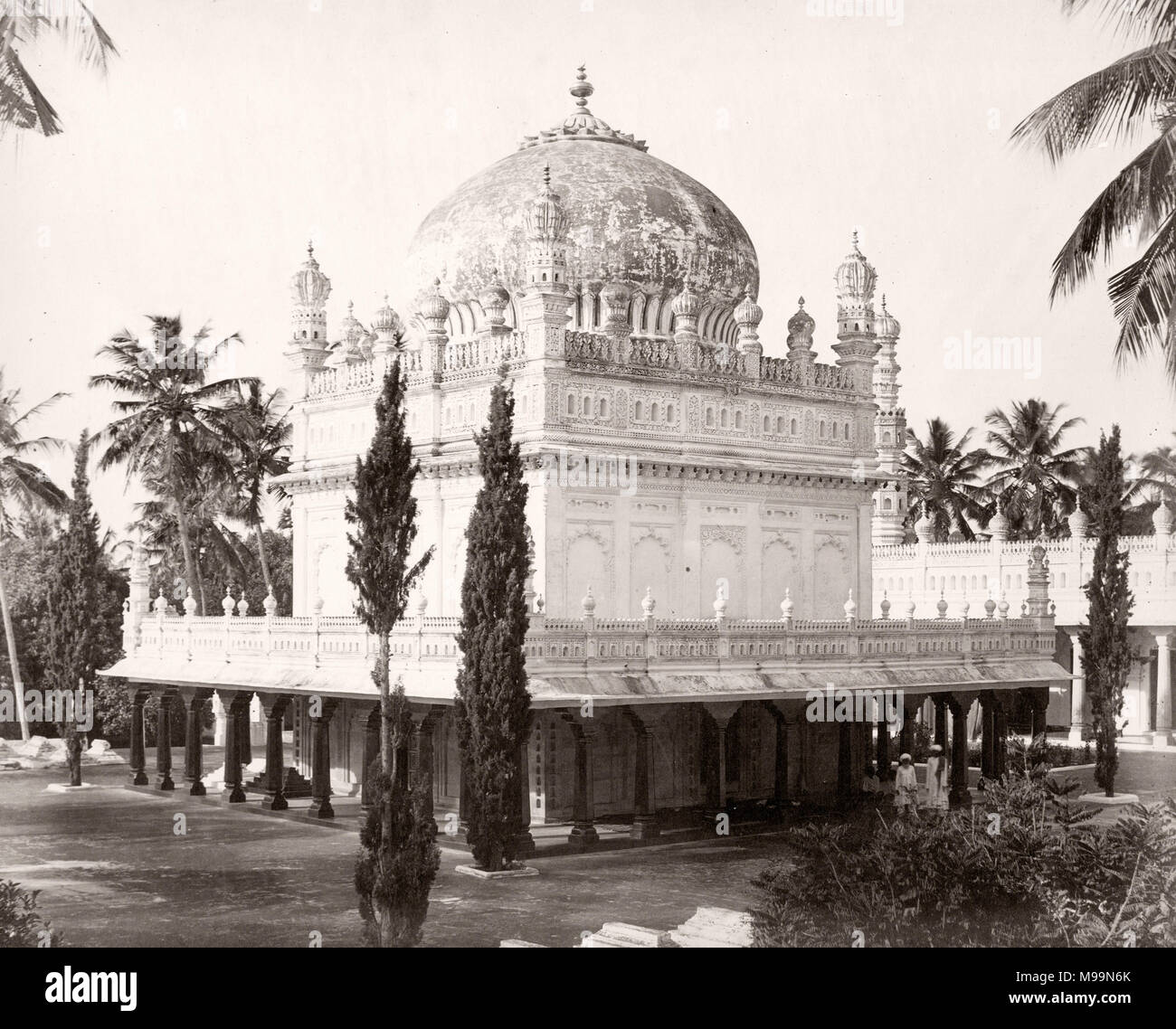 19 Vintage foto Indien - Gumbaz in Seringapatam, muslimische Mausoleum - der tippu Sultan Grab Stockfoto