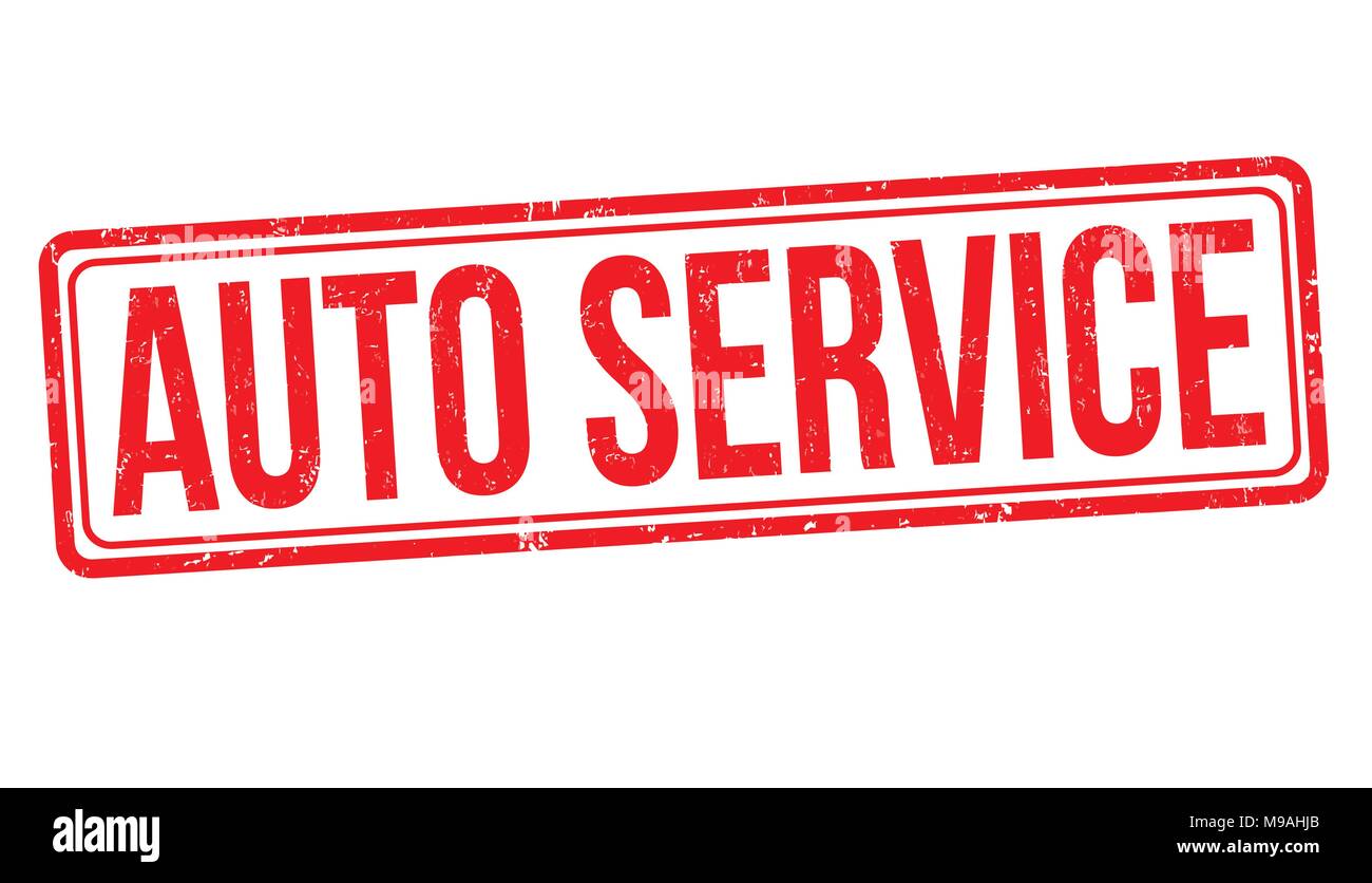 Auto Service grunge Stempelabdruck auf weißem Hintergrund, Vector Illustration Stock Vektor