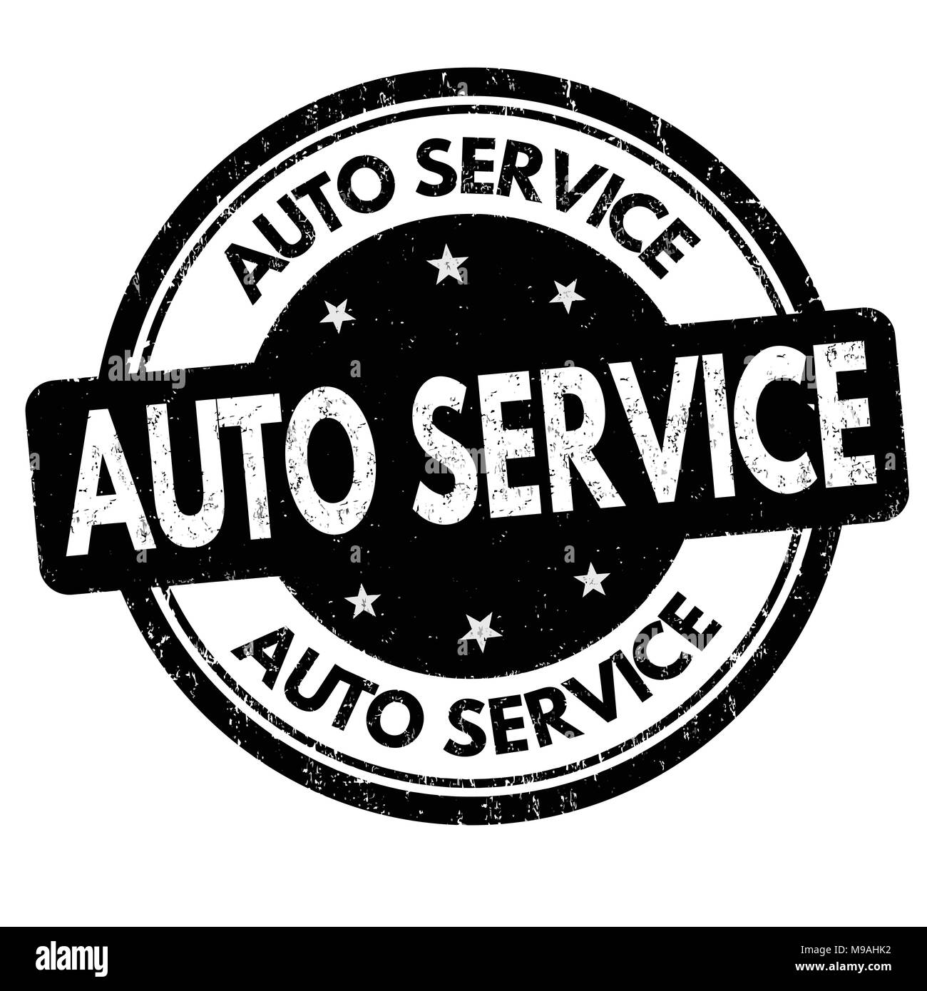 Auto Service grunge Stempelabdruck auf weißem Hintergrund, Vector Illustration Stock Vektor