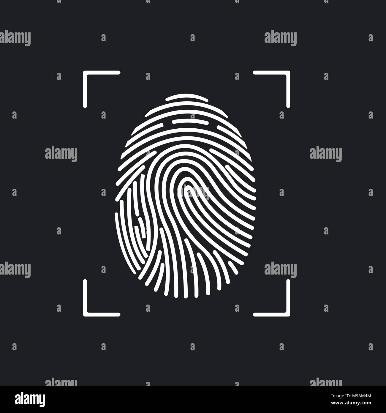Fingerprint Symbol Scan Stock Vektor