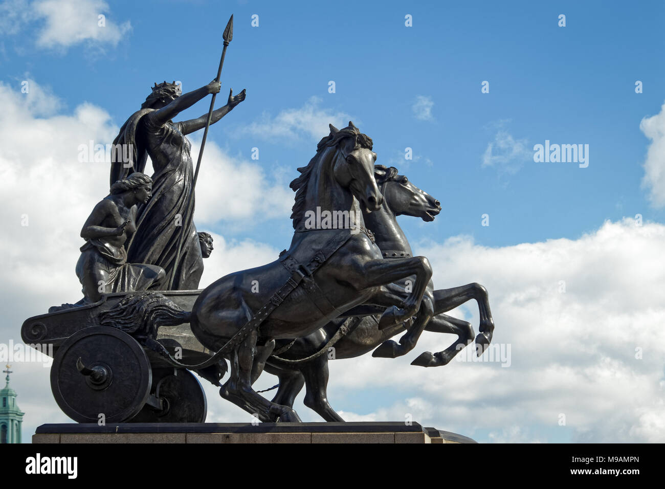 LONDON/GROSSBRITANNIEN - 21. März: Denkmal für Boudicca in London am 21. März 2018 Stockfoto