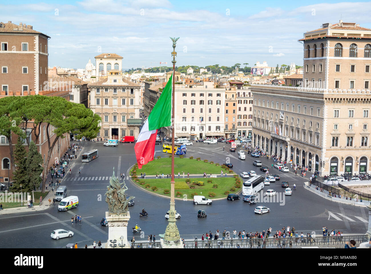 Kreisverkehr, Piazza Venezia, Rom, Italien, EU, Europa Stockfoto