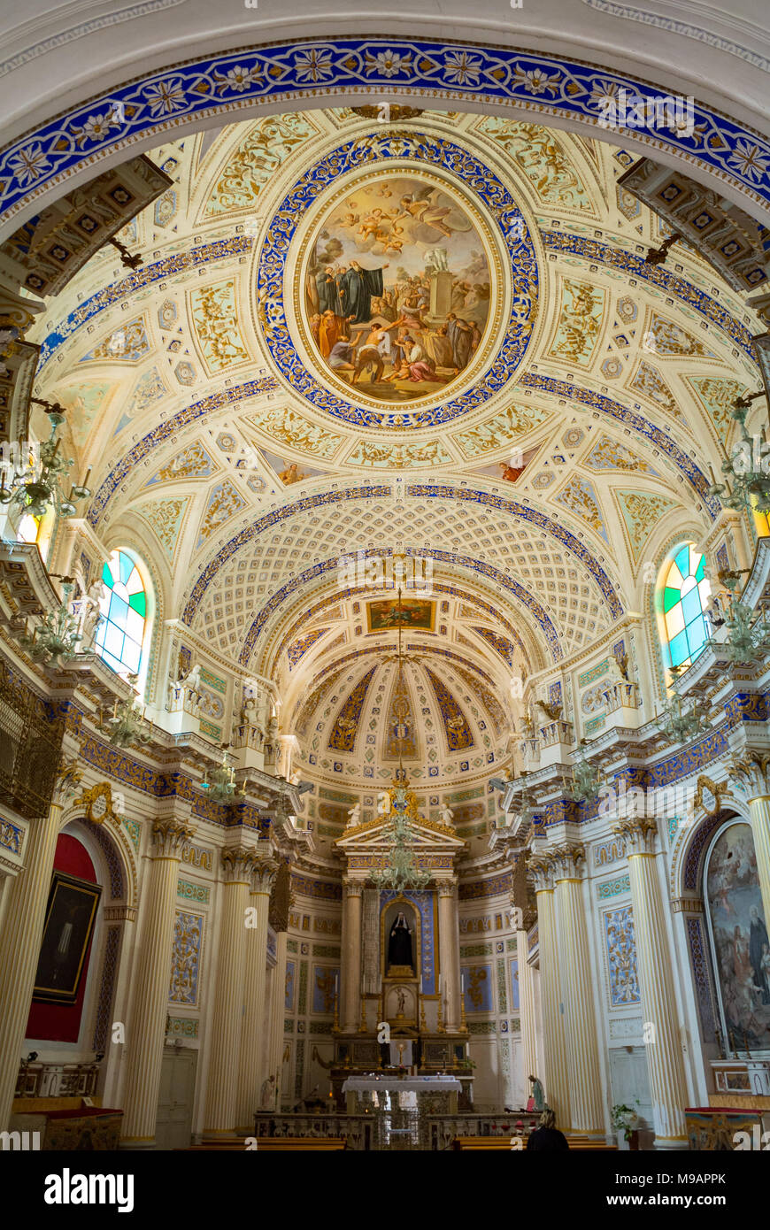 Die Decke von barocken Kathedrale von St George, Ragusa, Sizilien Stockfoto