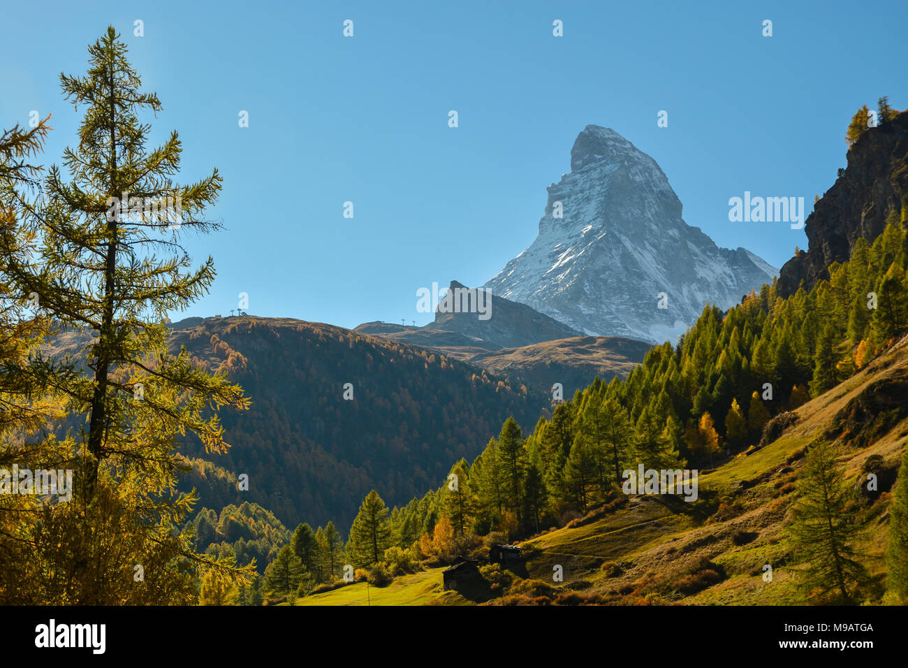 Beauriful herbst Matterhorn, einem der kultigsten Peak in den Alpen Stockfoto