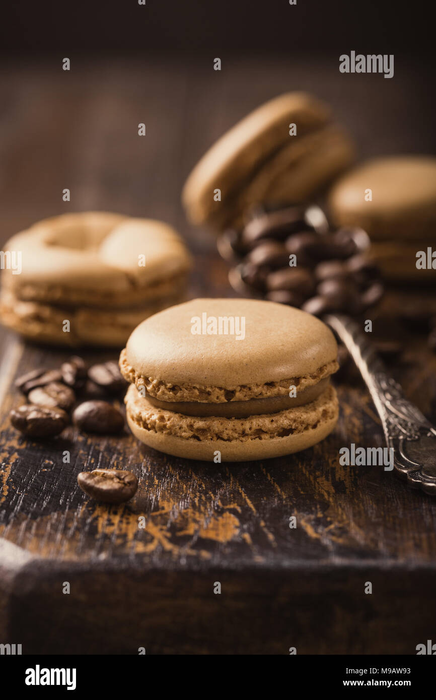 Kaffee macarons Stockfoto