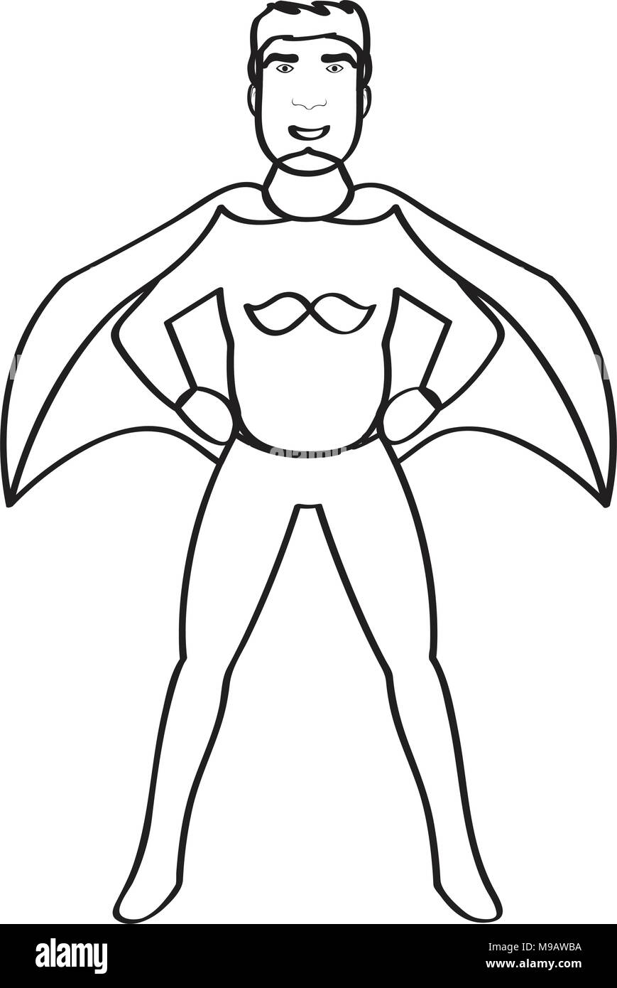 Superheld gezeichnet