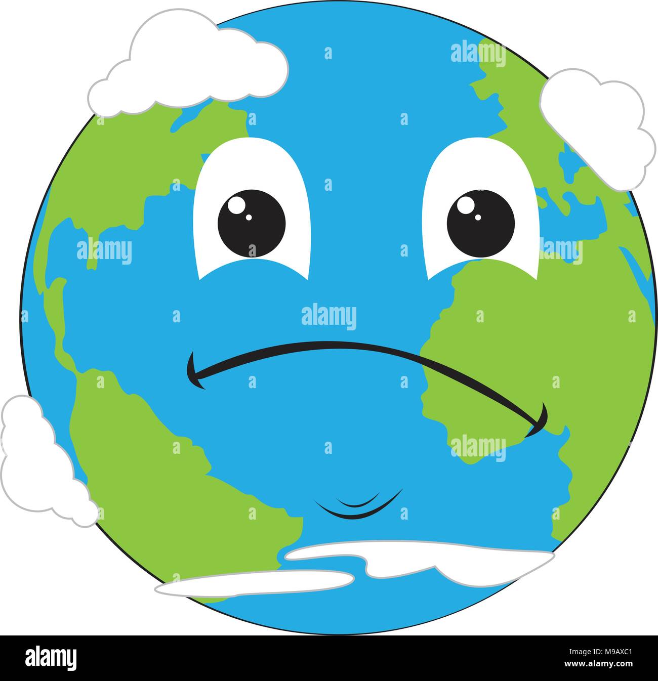 Traurige Erde Emote Tag Der Erde Stock Vektorgrafik Alamy