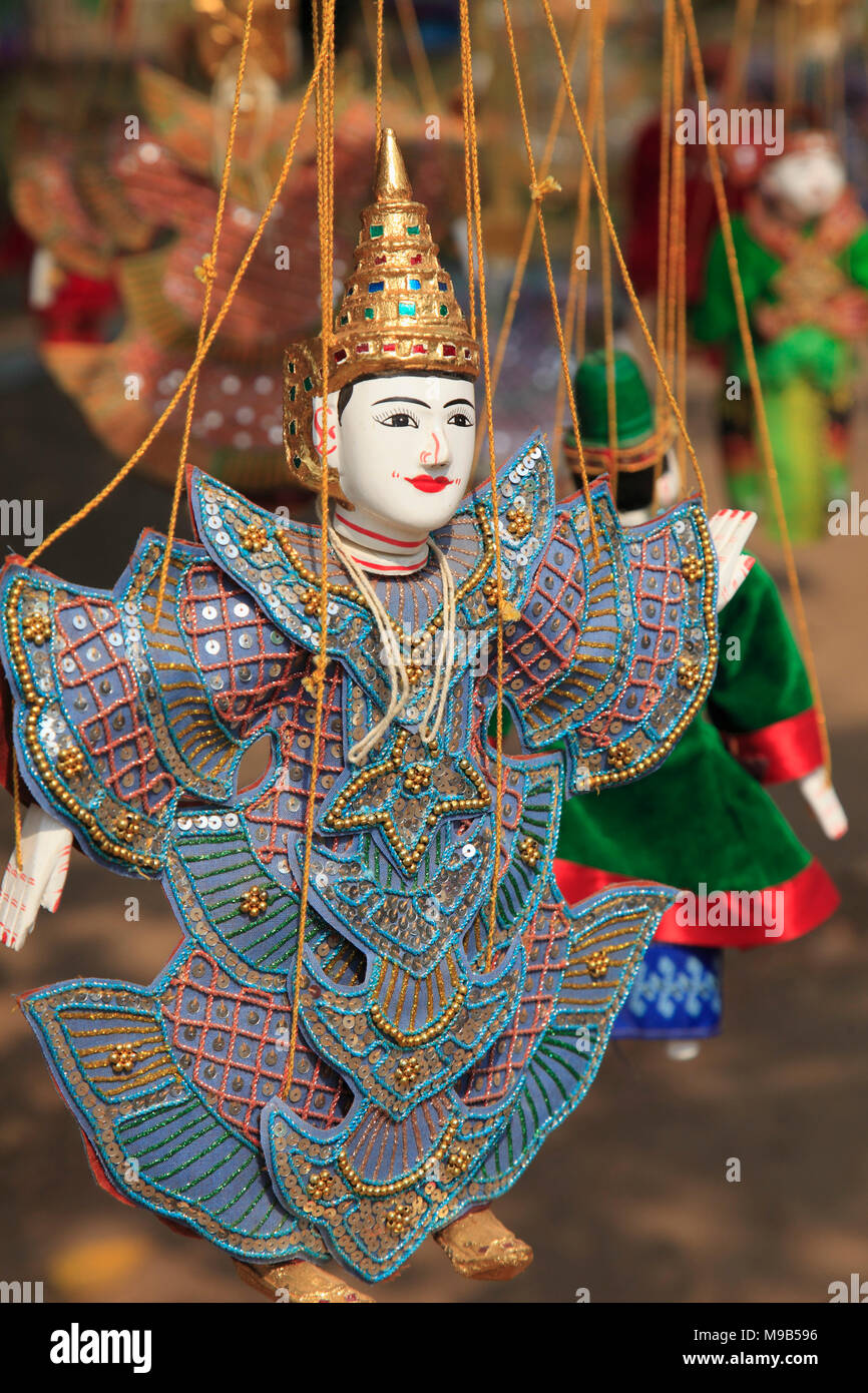 Myanmar, Birma, Bagan, Myinkaba, Marionette, Stockfoto