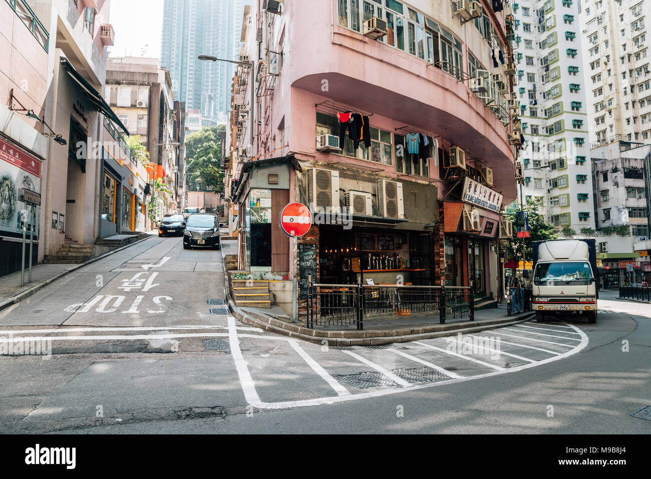 Hongkong - 20. März 2017: Hong Kong alten Vintage street Stockfoto