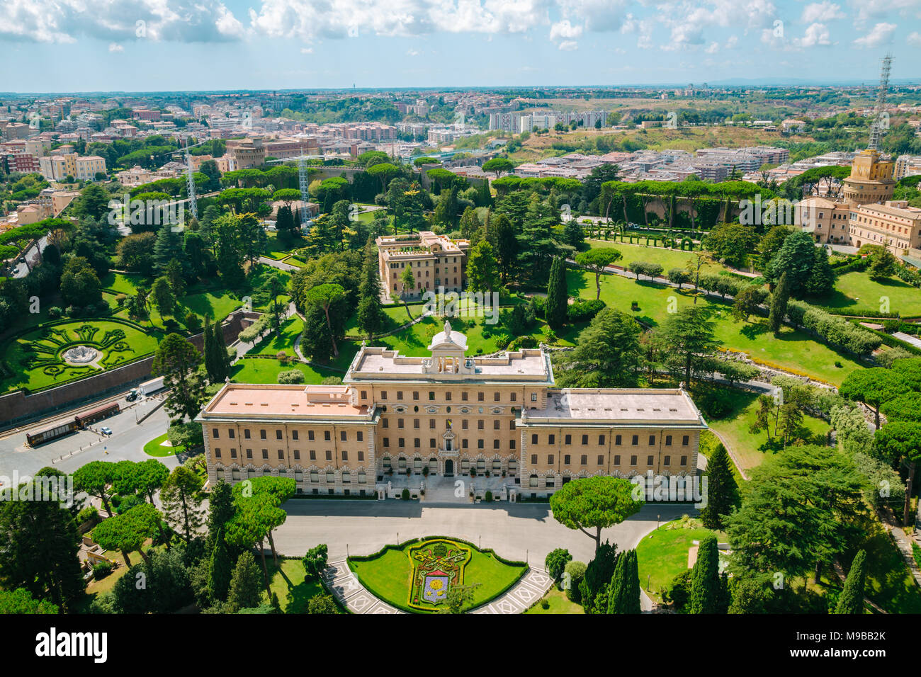 Palast Des Governatorats Und Vatikan Garten Vom Petersdom In Der
