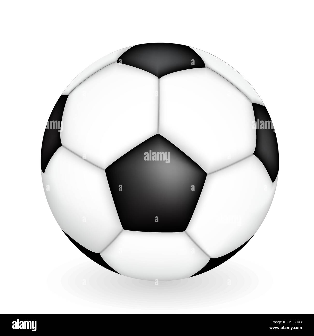 Naturalistische 3D Art von Fußball. Vector Illustration Stock Vektor