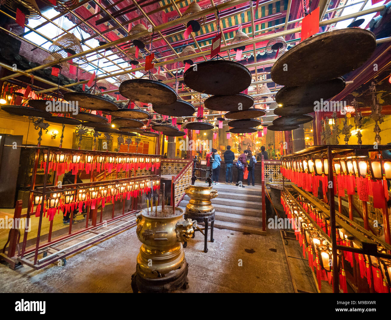 Man Mo Tempel Hong Kong auf der Hollywood Road Sheung Wan, 1847 erbaut Stockfoto