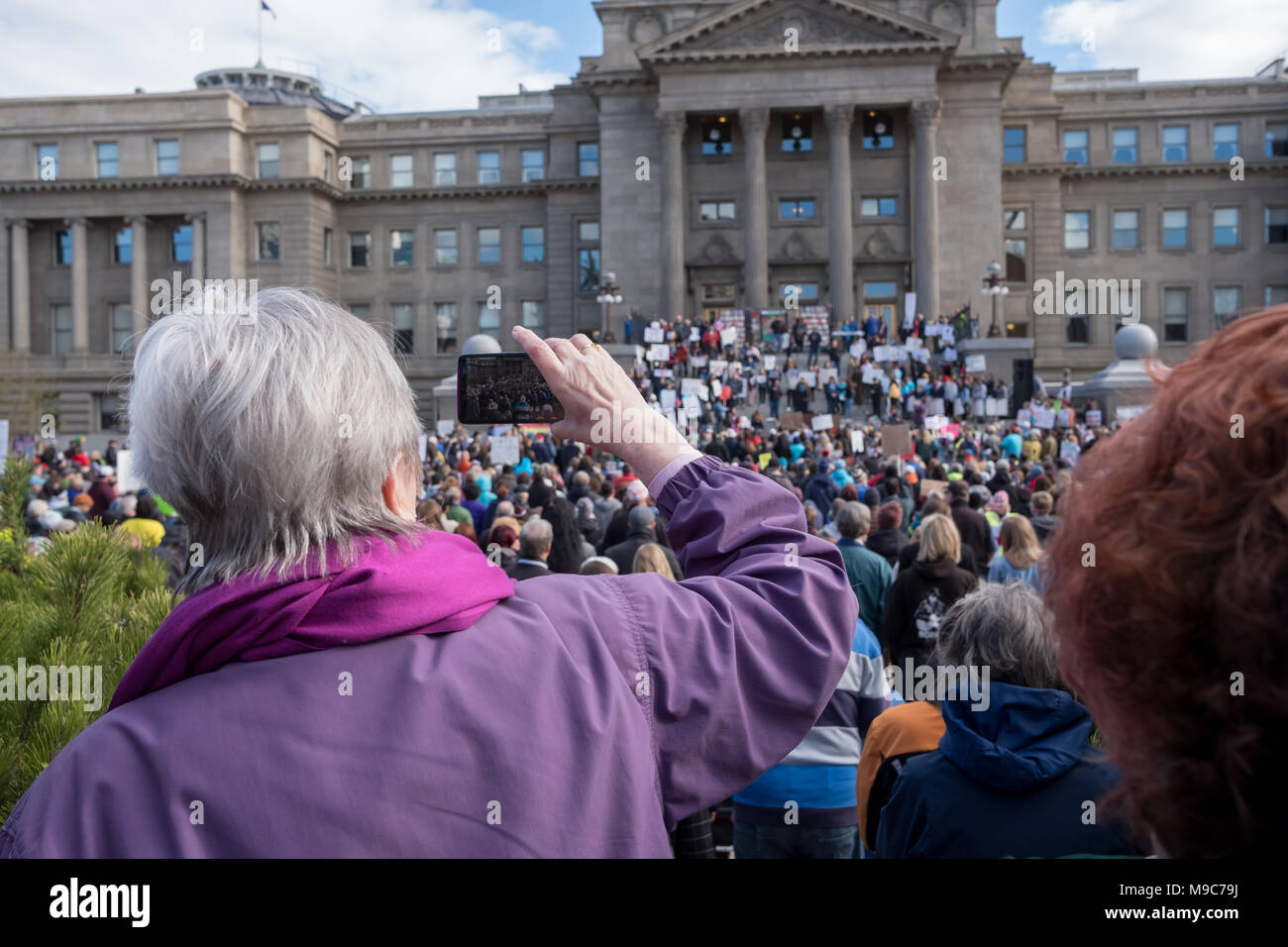 Idaho, USA, 24. März 2018. März für unser Leben Demonstranten Protest der Mangel an gun Sicherheit Gesetze in den USA. Quelle: Pete Grady/Alamy leben Nachrichten Stockfoto