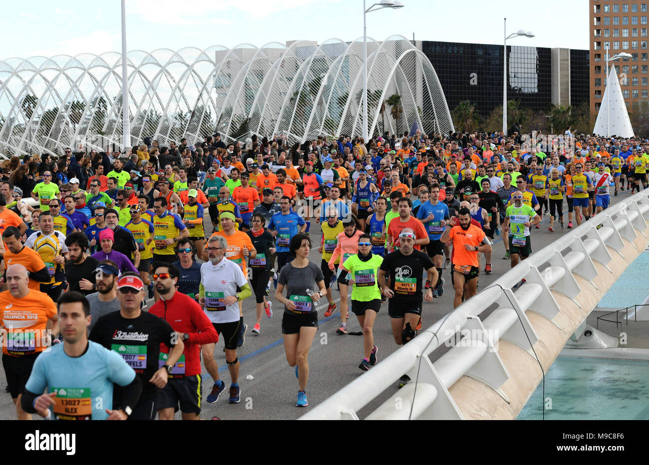 Valencia. 24 Mär, 2018. Läufer konkurrieren während der IAAF World Half Marathon Championships in Valencia, Spanien am 24. März 2018. Quelle: Guo Qiuda/Xinhua/Alamy leben Nachrichten Stockfoto