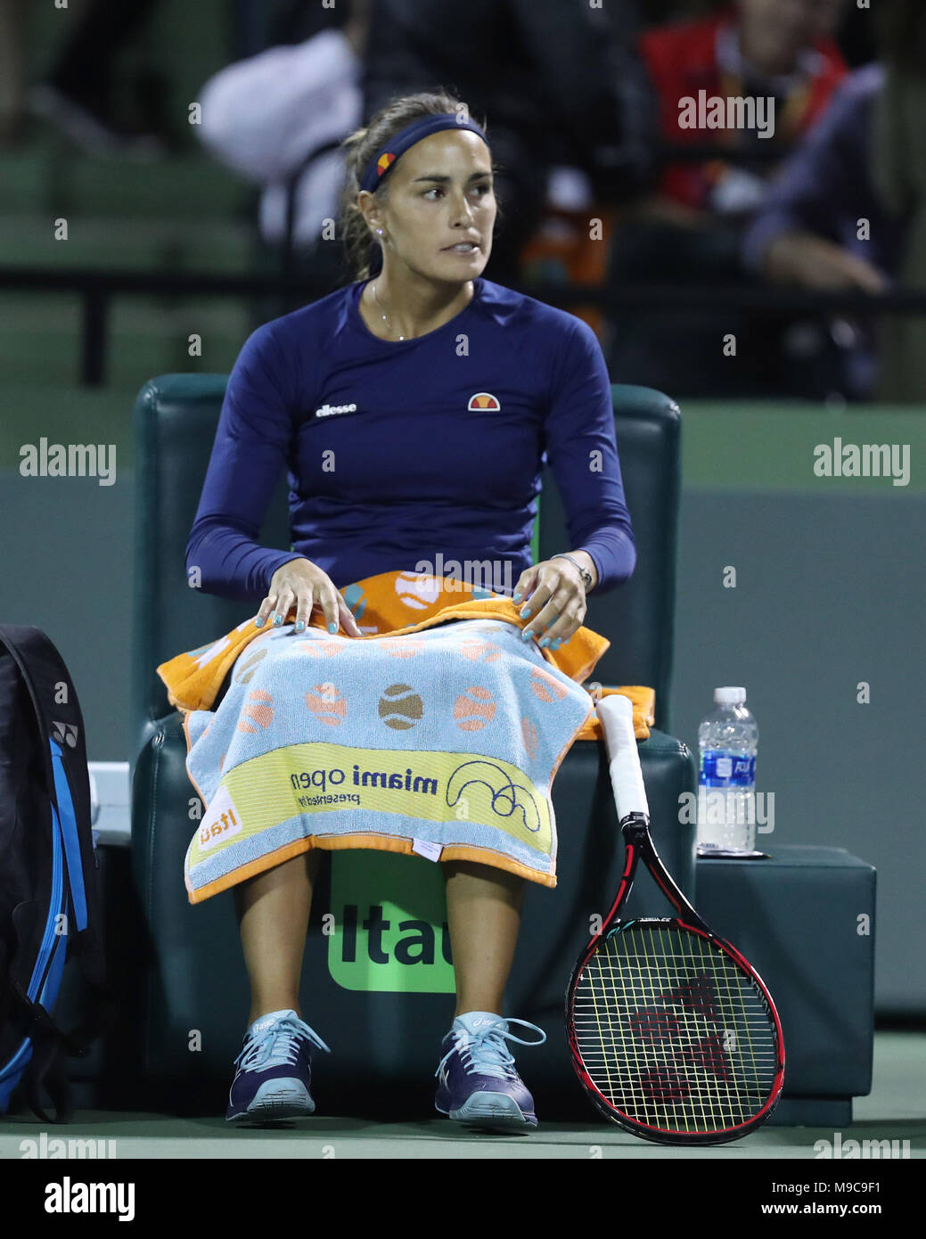 KEY BISCAYNE, FL - 23. März: Monica Puig am Tag 5 der Miami Öffnen bei Crandon Park Tennis Centre am 23. März 2018 in Key Biscayne, Florida. Personen: Monica Puig Stockfoto