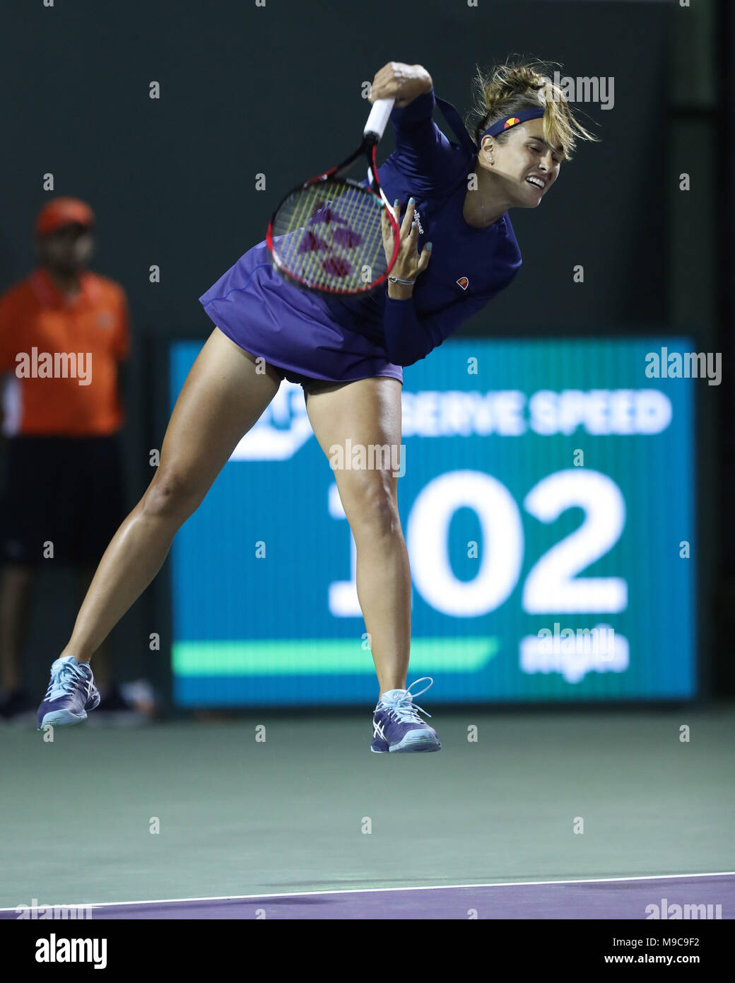 KEY BISCAYNE, FL - 23. März: Monica Puig am Tag 5 der Miami Öffnen bei Crandon Park Tennis Centre am 23. März 2018 in Key Biscayne, Florida. Personen: Monica Puig Stockfoto