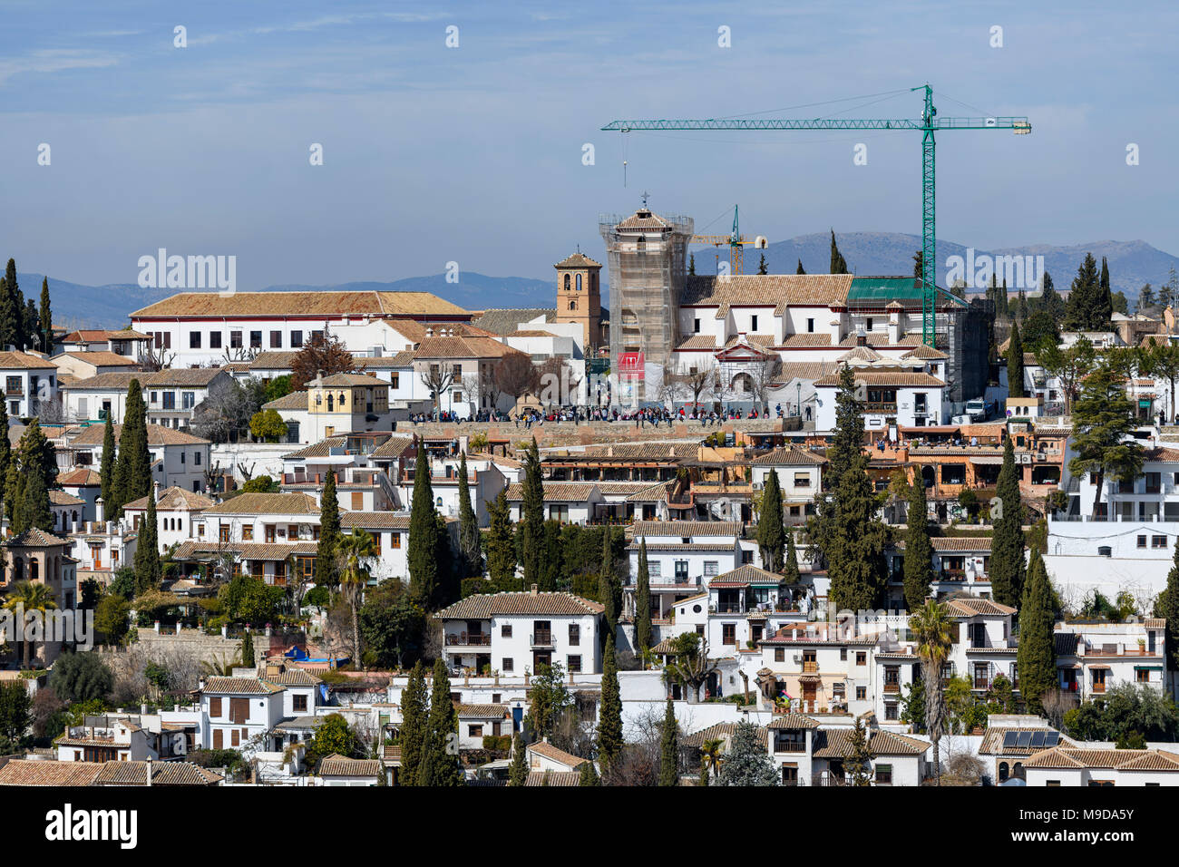 Detail von Granada, Blick von La Alhambra Stockfoto